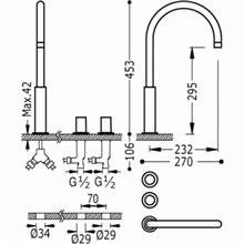 Grifo de lavabo Max-Tres bimando 45,3cmx27cm