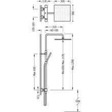 Conjunto de ducha termostática ECO CUADRO Tres barra deslizante