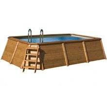 Piscina K2O rectangular de madera panelada...