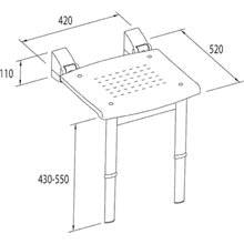 Asiento plegable de ducha con patas TRES