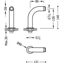 Codo adaptador baño-ducha redondo