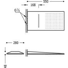 Rociador ducha empotrado a pared 28x55 INOX...