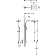 Kit ducha antical CUADRO toma a pared TRES