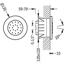 Jet empotrado antical circular TRES