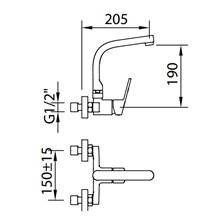 Grifo para fregadero mural S12 Xtreme