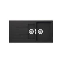 Fregadero negro con escurridor Oslo QUARZEX® Roca