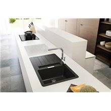 Fregadero blanco con escurridor Oslo QUARZEX® Roca