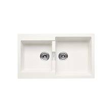 Fregadero blanco dos cubetas Oslo QUARZEX® Roca