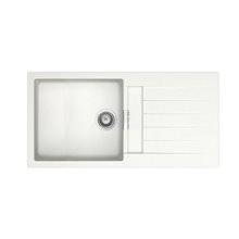 Fregadero blanco una cubeta con escurridor 100 Oslo QUARZEX® Roca