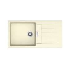 Fregadero beige una cubeta con escurridor 100 Oslo QUARZEX® Roca