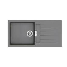 Fregadero gris una cubeta con escurridor 100 Oslo QUARZEX® Roca