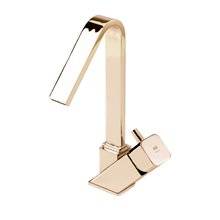 Grifo monomando lavabo caño alto oro Catral