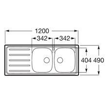 Fregadero 120cm escurridor izda J Roca
