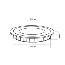 Placa LED circular ultrafina Ø12x2cm 6W