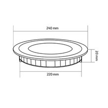 Placa LED circular ultrafina Ø24x2cm 20W