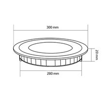 Placa LED circular ultrafina Ø30x2cm 24W