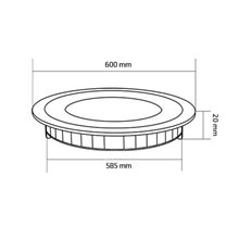 Placa LED circular ultrafina Ø60x2cm 48W