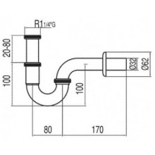 Sifón para lavabo curvo articulado TRES