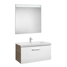 Pack mueble 80cm un cajón blanco-fresno Prisma Roca