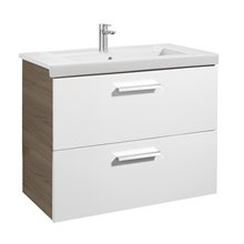 Mueble 80cm dos cajones blanco-fresno Prisma Roca