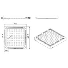 Plato acero 70x70 cm NOFER