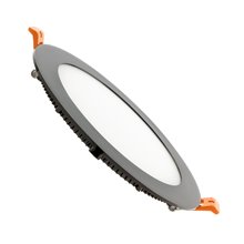 Placa LED circular ultrafina Ø17x2cm 12W negro