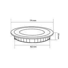 Placa LED circular ultrafina Ø17x2cm 12W negro