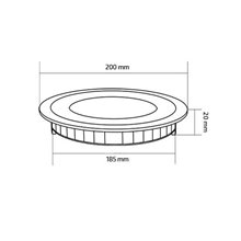 Placa LED circular ultrafina Ø20x2cm 15W negro