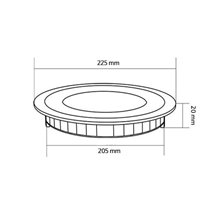 Placa LED circular ultrafina Ø22'5x2cm 18W negro
