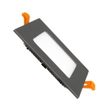 Placa LED cuadrada ultrafina 12x12cm 6W negra