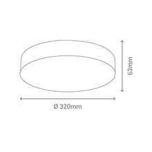 Plafón LED redondo IP65 Ø32x6cm 21W negro