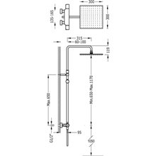 Columna de ducha termostática telescópica PROJECT-TRES