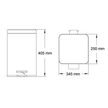 Papelera cuadrada pedal 14L blanco Mediclinics
