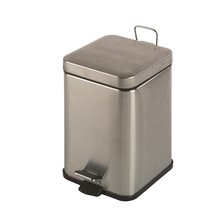 Papelera cuadrada pedal 6L satinado Mediclinics