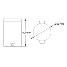 Papelera circular pedal 20L satinado Mediclinics