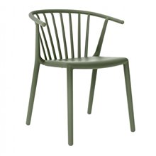 Silla con brazos en gris verdoso WOODY de Resol