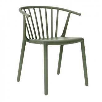 Pack de 2 sillas con brazos gris verdoso Woody Resol