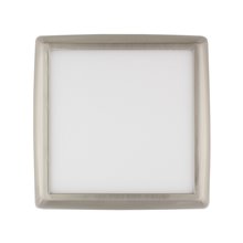Plafón LED techo cuadrado 22x22x4cm 18W plata