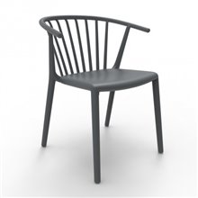 Set de 2 sillas con brazos gris oscuro Woody Resol