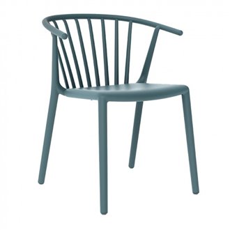 Set de 2 sillas con reposabrazos en azul retro Woody Resol