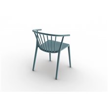 Set de 2 sillas con reposabrazos en azul retro...