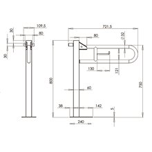 Barra columna 72,2cm blanco Mediepoxy Mediclinics