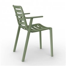 Set de 2 silla con brazos gris verdoso Slatkat Resol