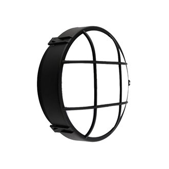 Plaf&oacute;n LED rejilla circular IP44 &Oslash;22x9cm negro