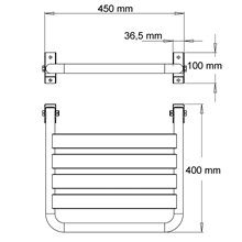 Asiento abatible satinado acero inox Mediclinics