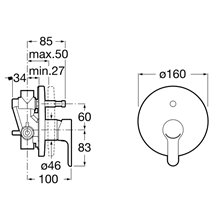 Grifo empotrable baño-ducha con inversor L20 Roca