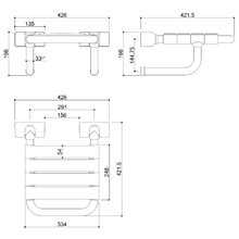 Asiento abatible acero a pared Tubolor Mediclinics