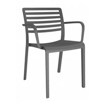 Conjunto de 2 sillas con brazos gris oscuro Lama Resol