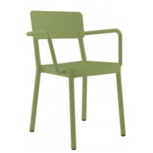 Juego de 2 sillas verdes con brazos Lisboa Resol