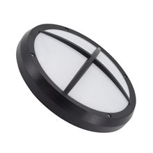 Plafón LED rejilla redondo IP65 Ø30x10cm negro